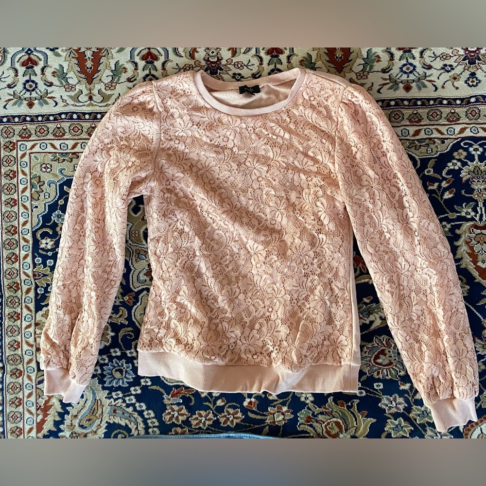 Vintage formal business casual floral pink/tan top